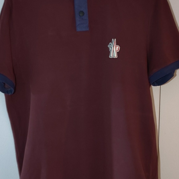 Moncler Grenoble polo wine and royal blue - Picture 1 of 7